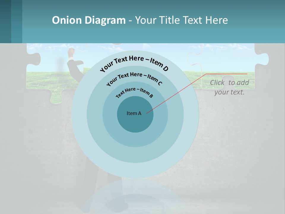 A Man In A Suit Is Holding A Puzzle Piece PowerPoint Template
