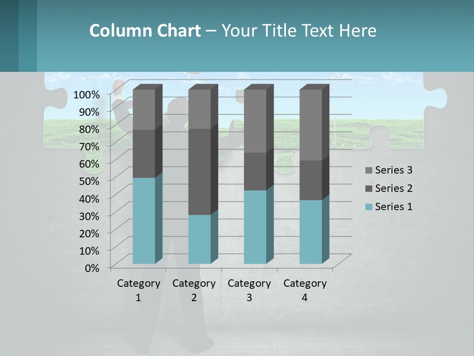 A Man In A Suit Is Holding A Puzzle Piece PowerPoint Template
