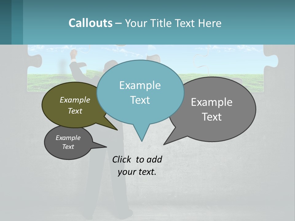 A Man In A Suit Is Holding A Puzzle Piece PowerPoint Template