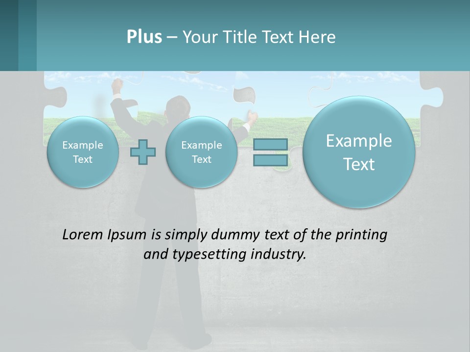 A Man In A Suit Is Holding A Puzzle Piece PowerPoint Template