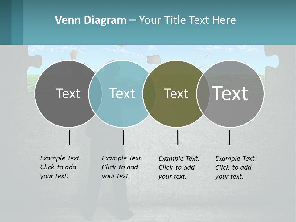 A Man In A Suit Is Holding A Puzzle Piece PowerPoint Template