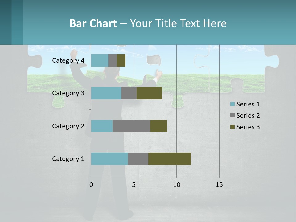 A Man In A Suit Is Holding A Puzzle Piece PowerPoint Template