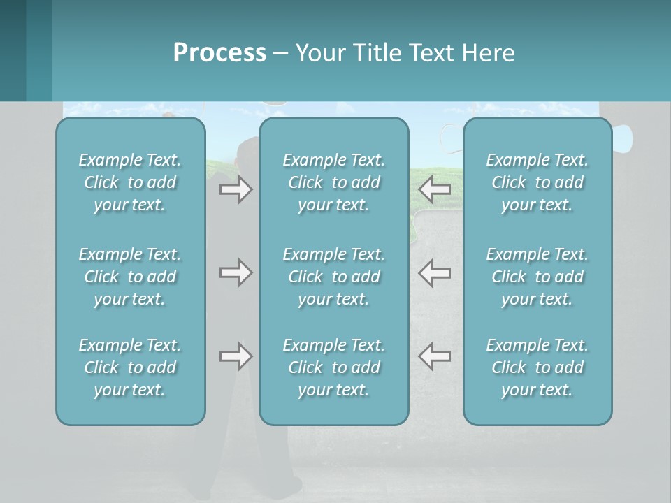 A Man In A Suit Is Holding A Puzzle Piece PowerPoint Template
