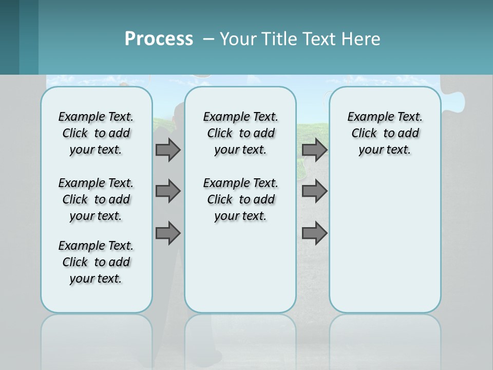 A Man In A Suit Is Holding A Puzzle Piece PowerPoint Template