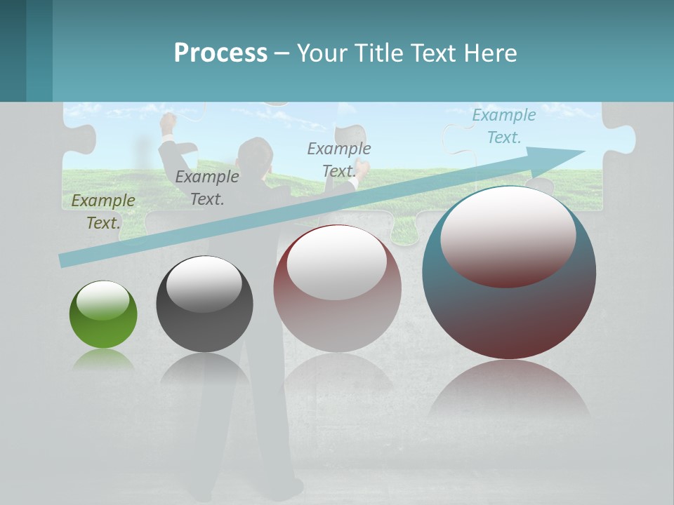 A Man In A Suit Is Holding A Puzzle Piece PowerPoint Template