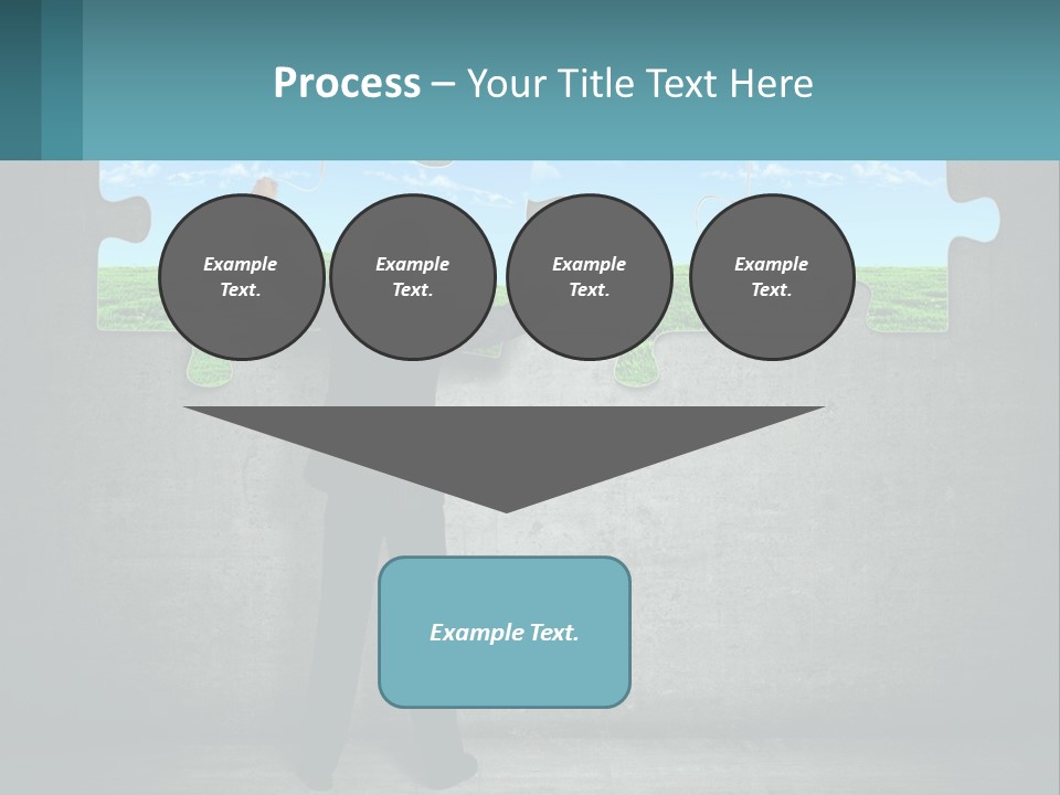 A Man In A Suit Is Holding A Puzzle Piece PowerPoint Template