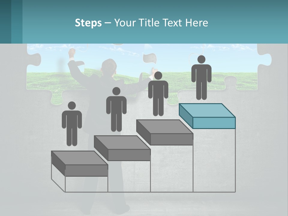 A Man In A Suit Is Holding A Puzzle Piece PowerPoint Template