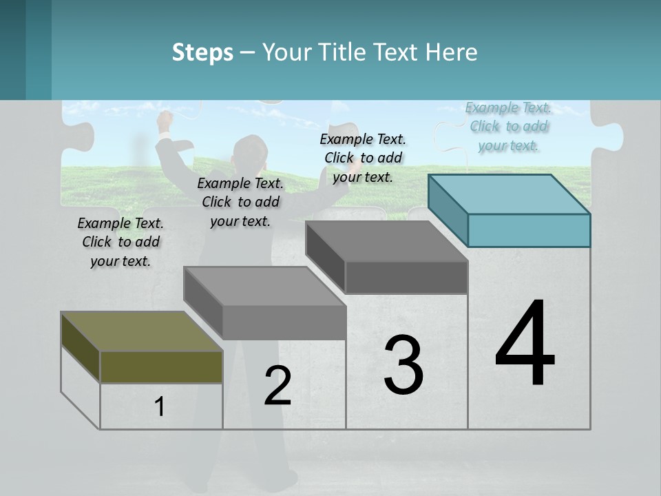 A Man In A Suit Is Holding A Puzzle Piece PowerPoint Template