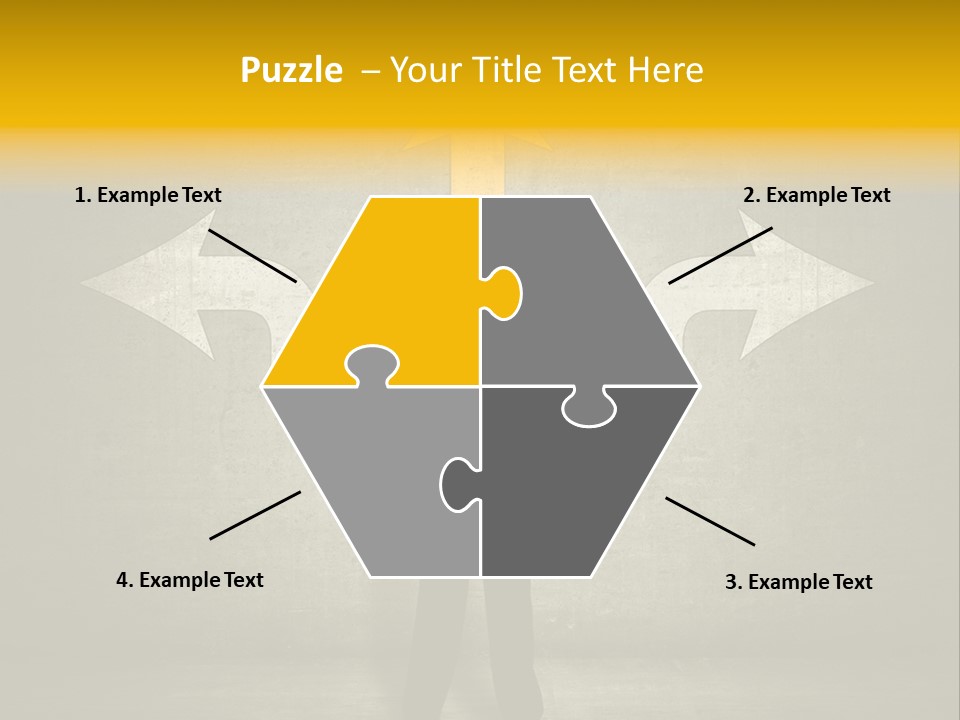 A Man Standing In Front Of A Wall With Arrows PowerPoint Template