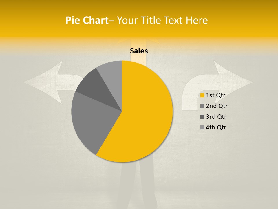A Man Standing In Front Of A Wall With Arrows PowerPoint Template