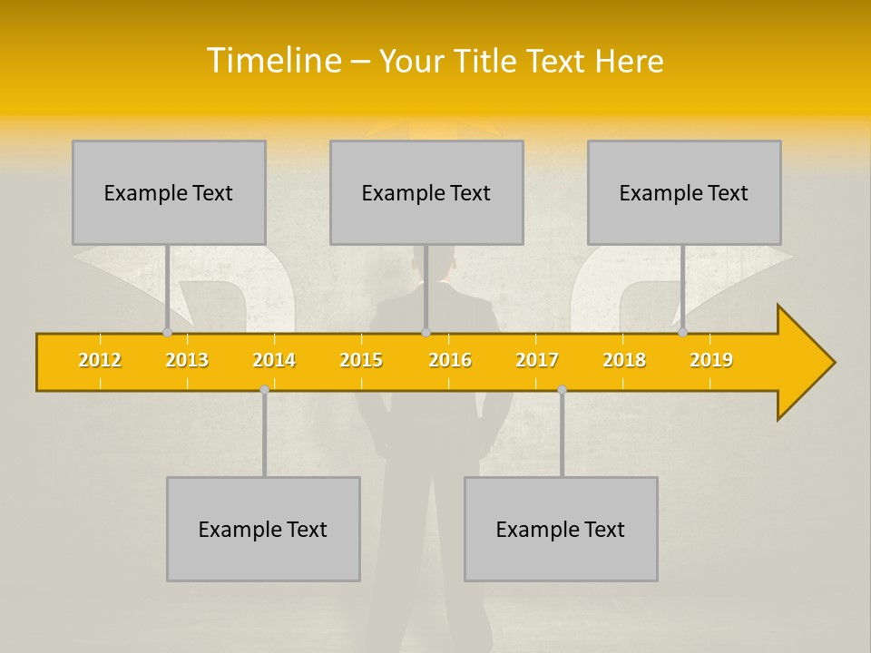 A Man Standing In Front Of A Wall With Arrows PowerPoint Template