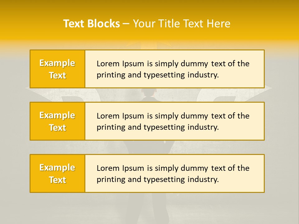 A Man Standing In Front Of A Wall With Arrows PowerPoint Template
