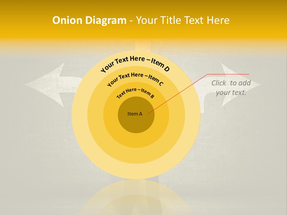 A Man Standing In Front Of A Wall With Arrows PowerPoint Template