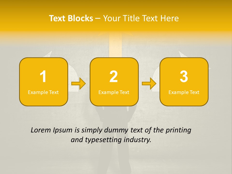 A Man Standing In Front Of A Wall With Arrows PowerPoint Template