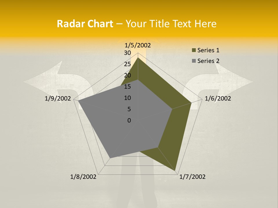 A Man Standing In Front Of A Wall With Arrows PowerPoint Template