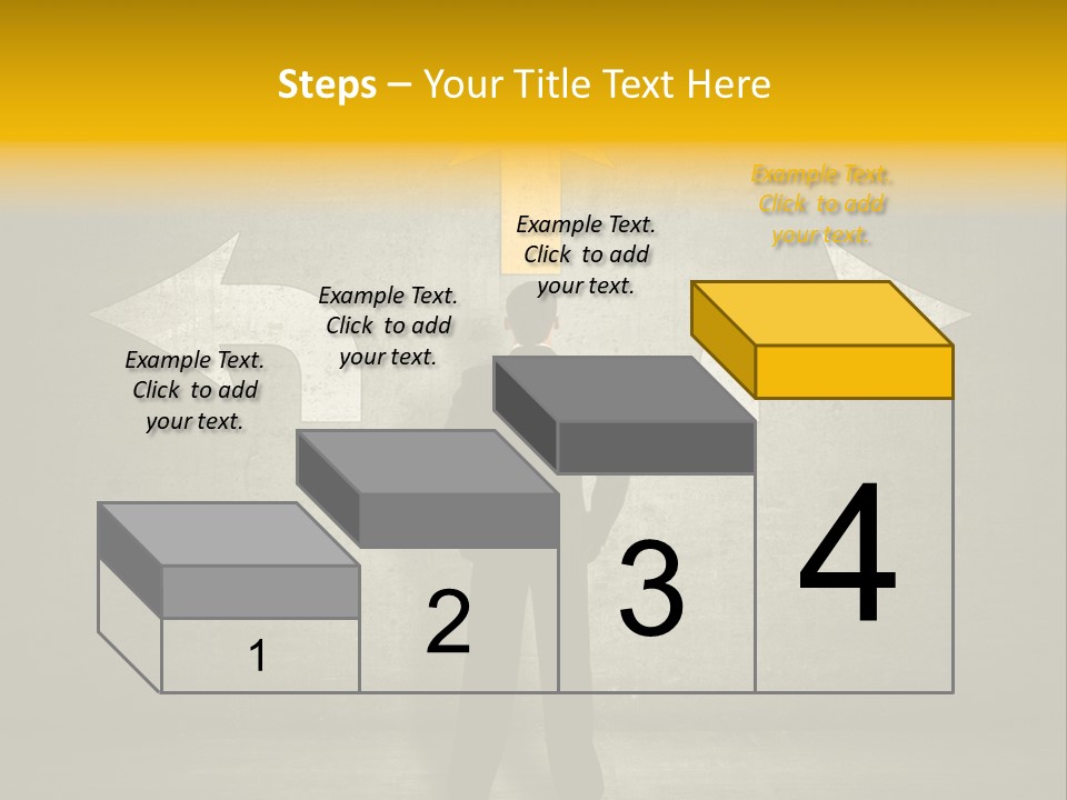 A Man Standing In Front Of A Wall With Arrows PowerPoint Template