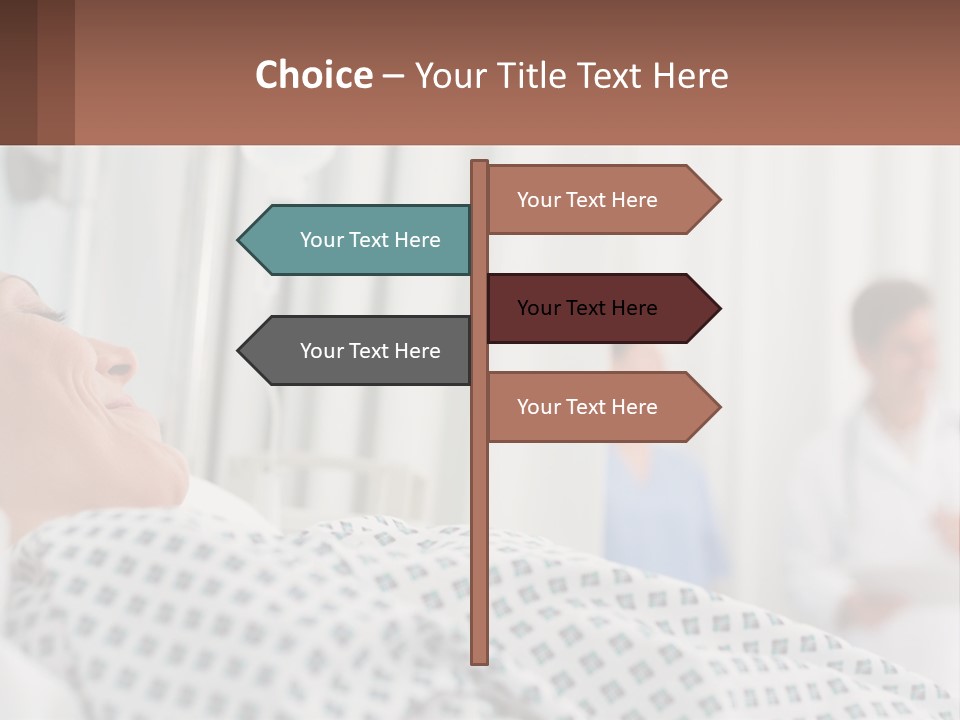 A Woman Laying In A Hospital Bed With A Doctor In The Background PowerPoint Template