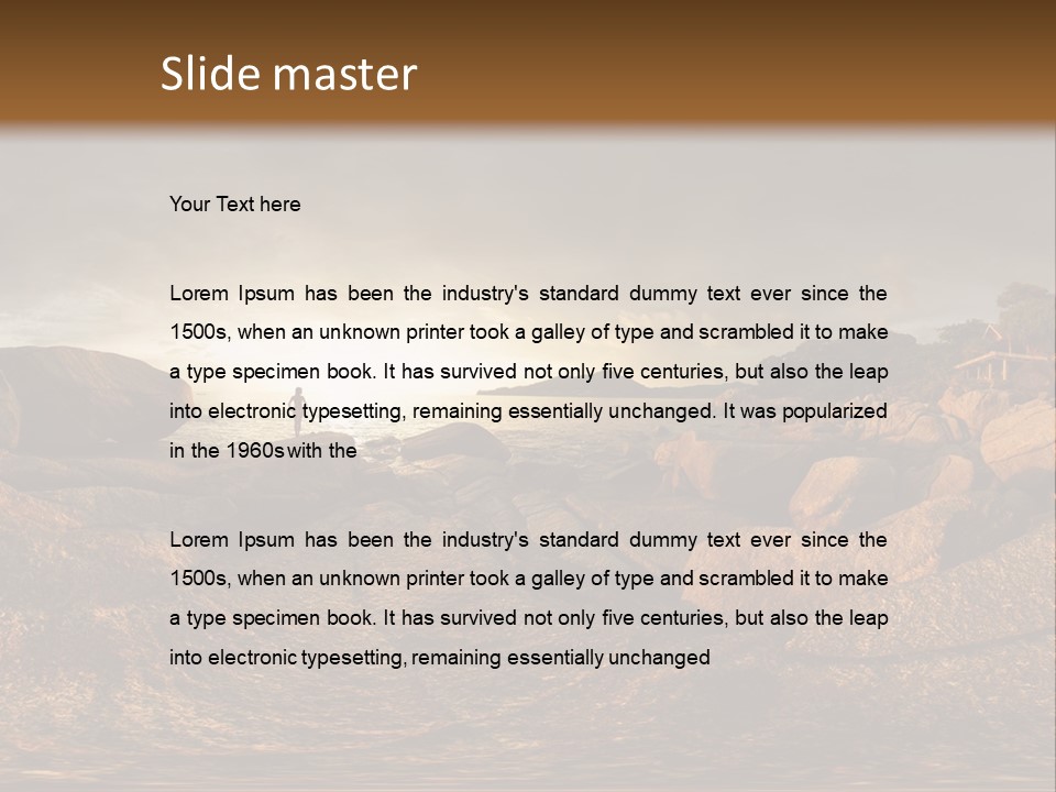 A Person Standing On A Rocky Shore With A Body Of Water In The Background PowerPoint Template