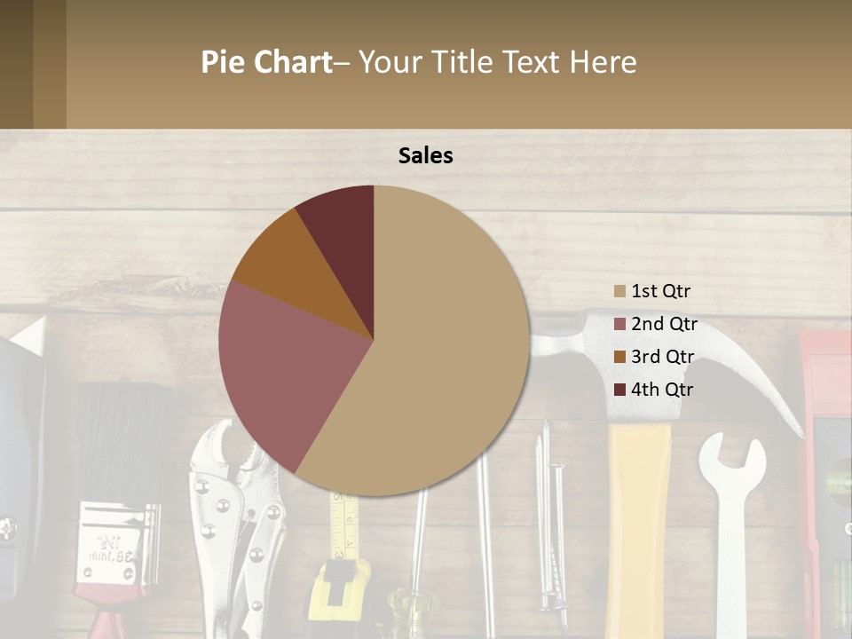 A Variety Of Tools On A Wooden Table PowerPoint Template