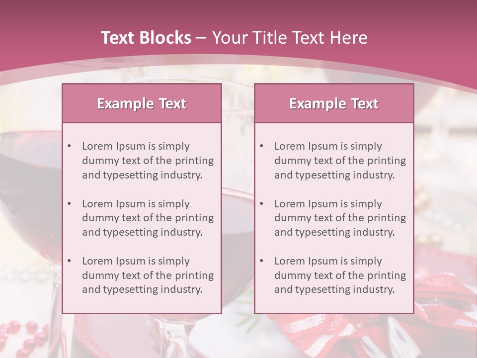 A Table Topped With Glasses Of Wine And A Plate Of Food PowerPoint Template