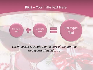 A Table Topped With Glasses Of Wine And A Plate Of Food PowerPoint Template