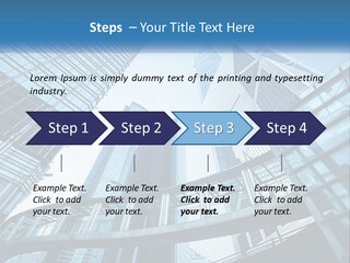 A Group Of Skyscrapers With A Blue Sky In The Background PowerPoint Template