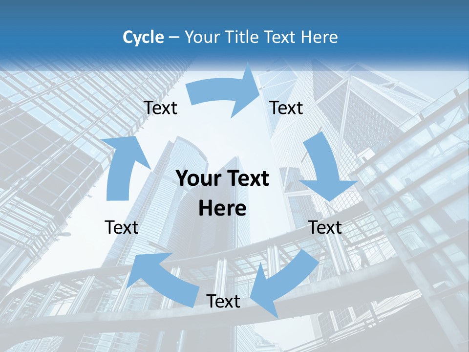 A Group Of Skyscrapers With A Blue Sky In The Background PowerPoint Template