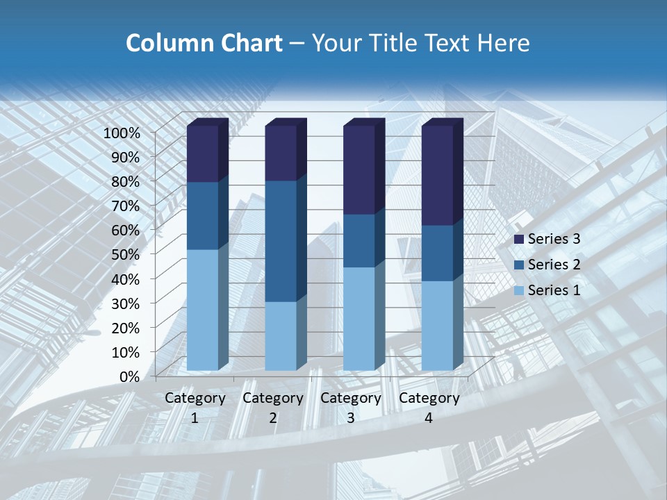 A Group Of Skyscrapers With A Blue Sky In The Background PowerPoint Template