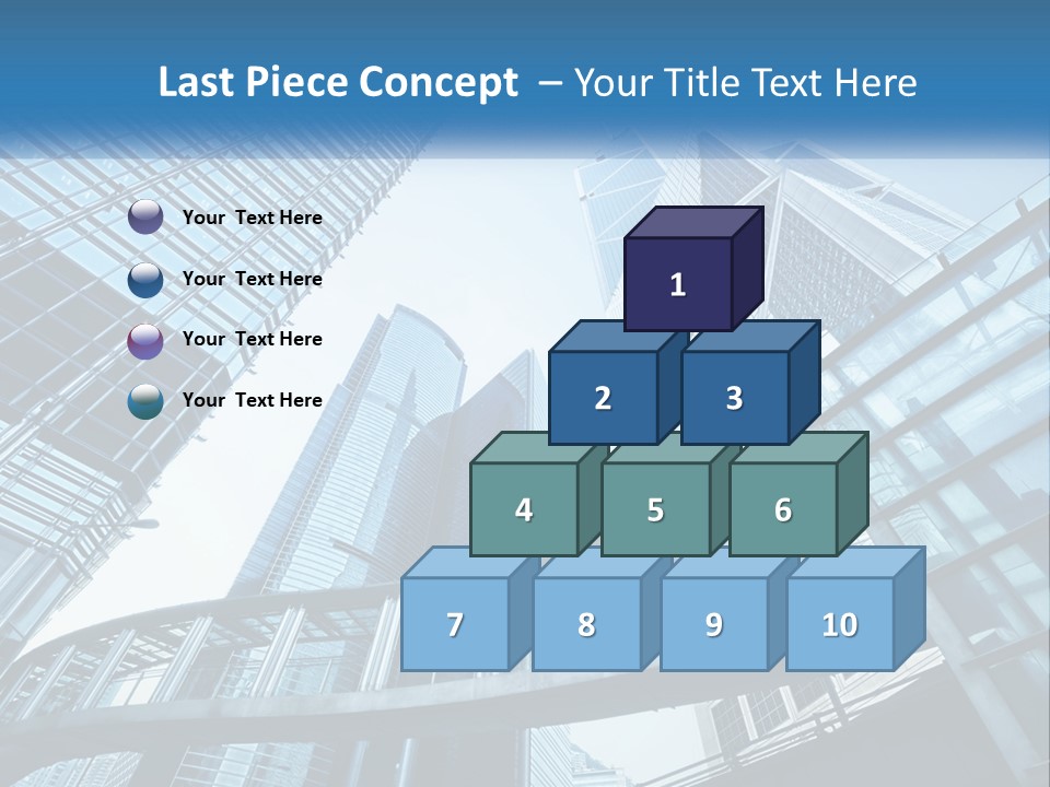 A Group Of Skyscrapers With A Blue Sky In The Background PowerPoint Template