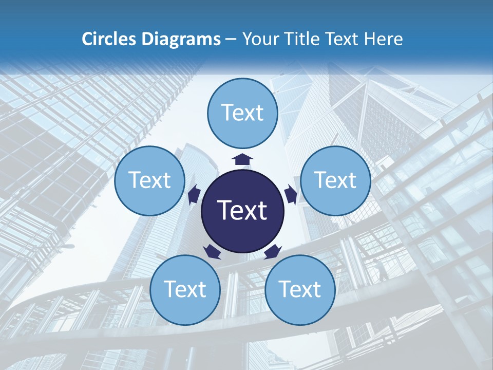 A Group Of Skyscrapers With A Blue Sky In The Background PowerPoint Template