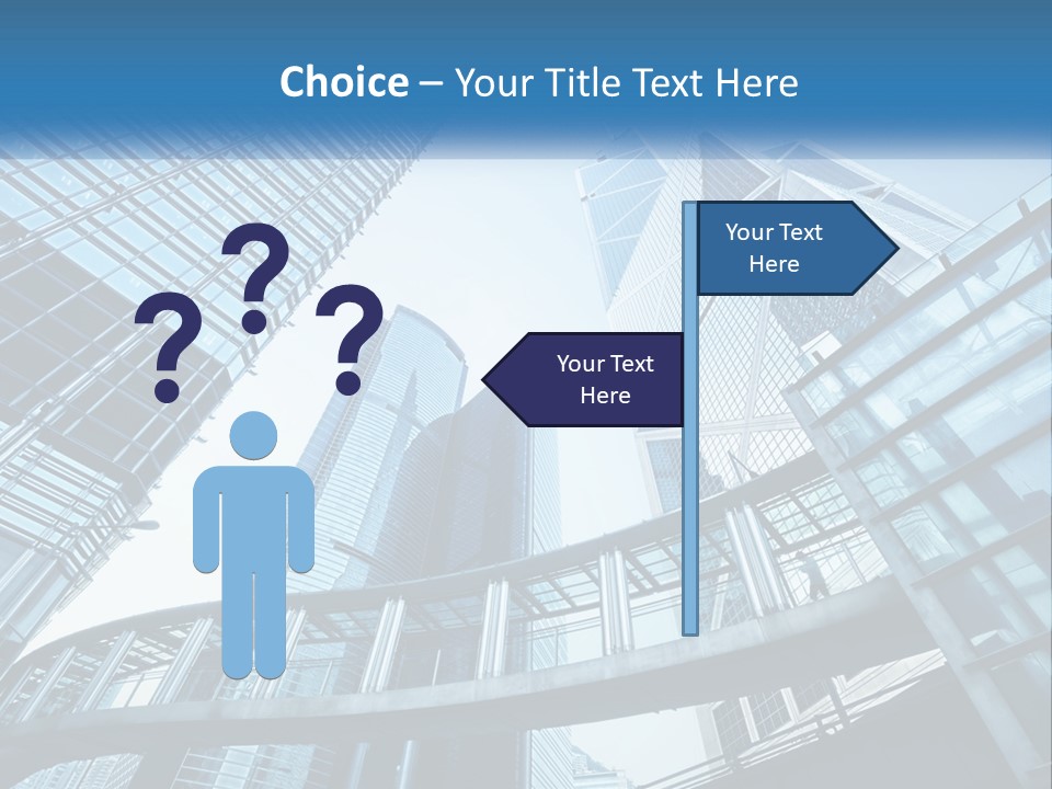 A Group Of Skyscrapers With A Blue Sky In The Background PowerPoint Template