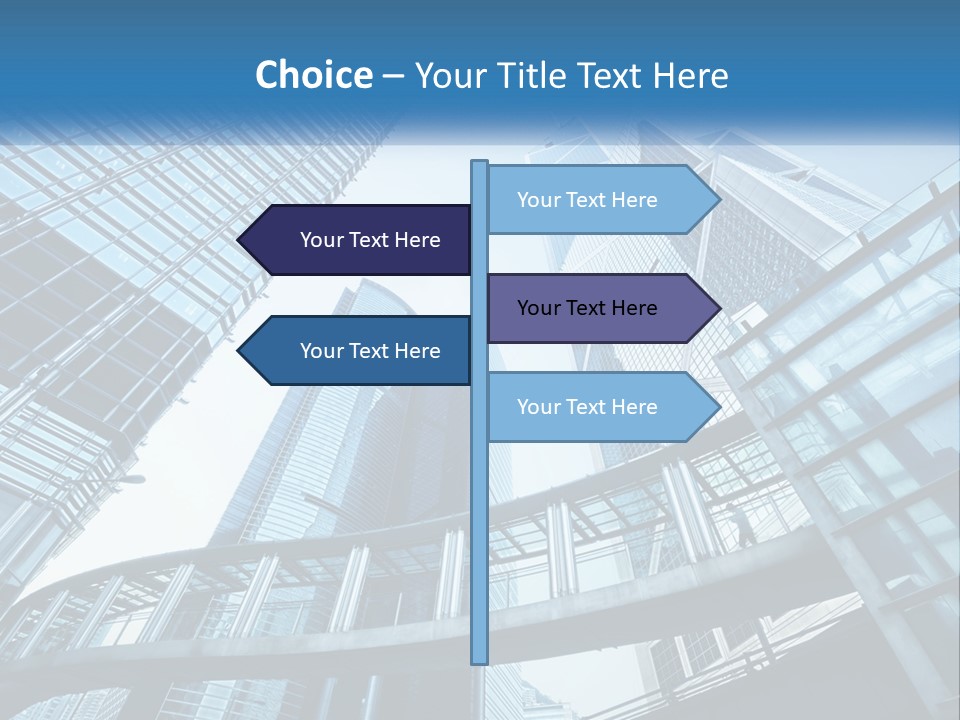 A Group Of Skyscrapers With A Blue Sky In The Background PowerPoint Template