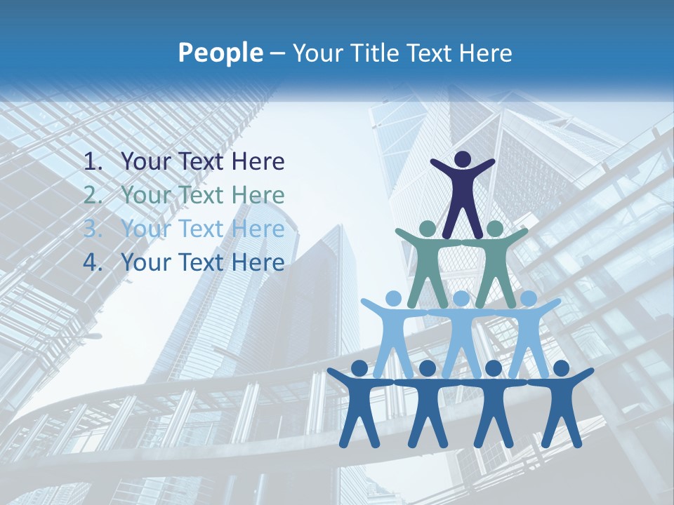 A Group Of Skyscrapers With A Blue Sky In The Background PowerPoint Template