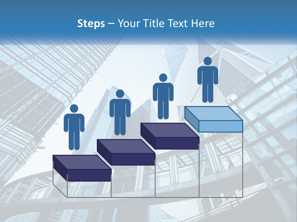 A Group Of Skyscrapers With A Blue Sky In The Background PowerPoint Template