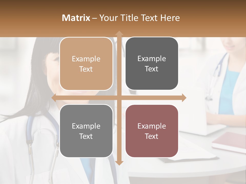 A Woman With A Stethoscope Sitting At A Table PowerPoint Template