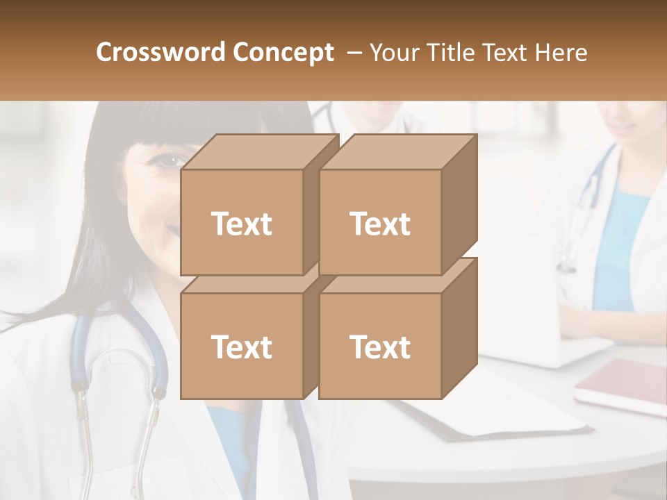 A Woman With A Stethoscope Sitting At A Table PowerPoint Template