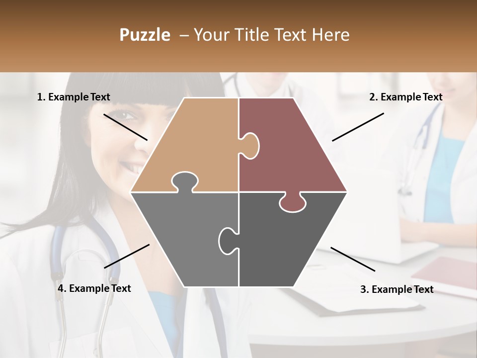 A Woman With A Stethoscope Sitting At A Table PowerPoint Template