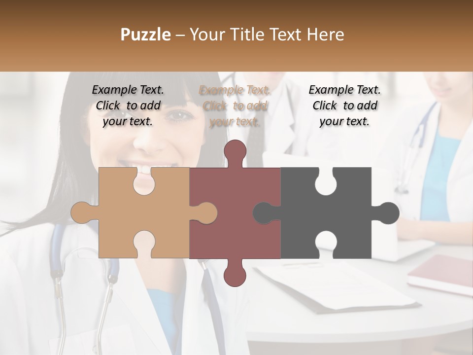 A Woman With A Stethoscope Sitting At A Table PowerPoint Template