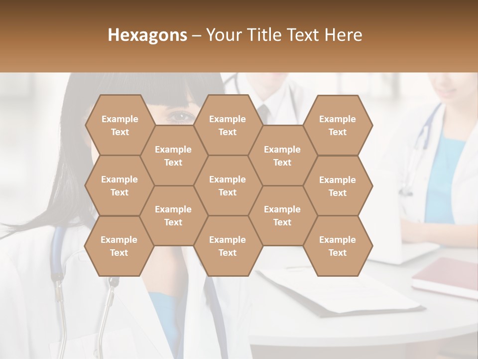A Woman With A Stethoscope Sitting At A Table PowerPoint Template