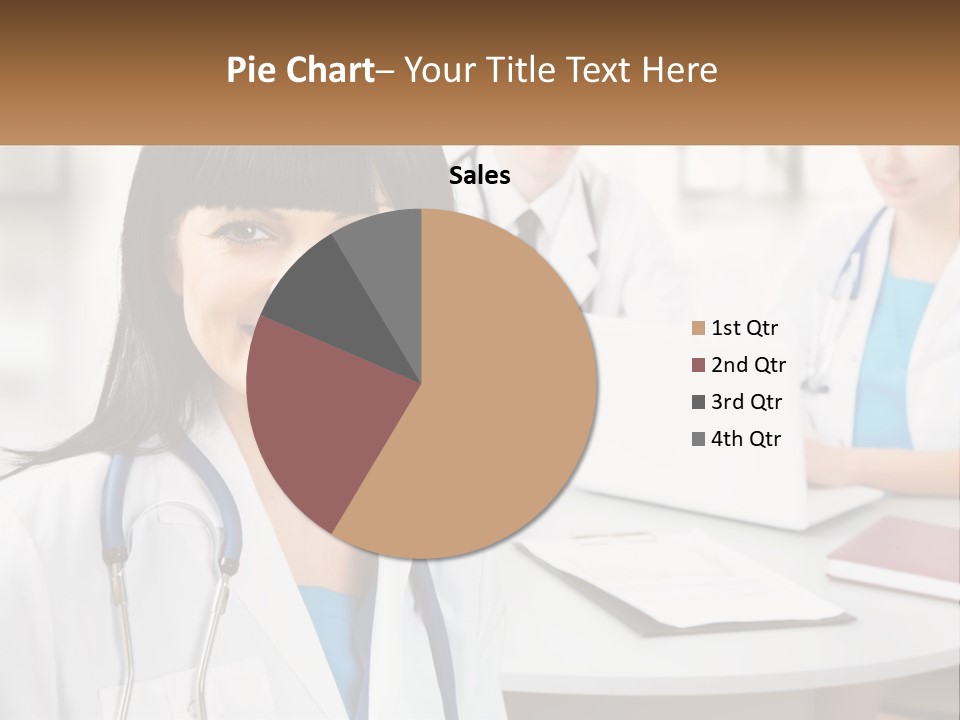 A Woman With A Stethoscope Sitting At A Table PowerPoint Template