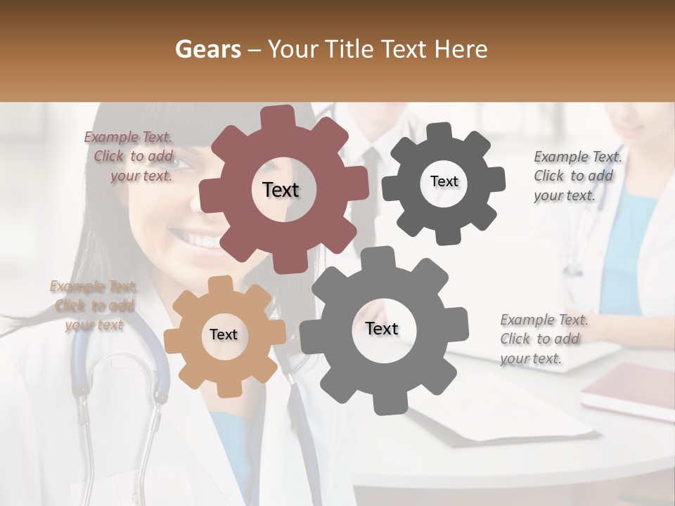 A Woman With A Stethoscope Sitting At A Table PowerPoint Template