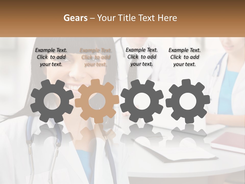 A Woman With A Stethoscope Sitting At A Table PowerPoint Template