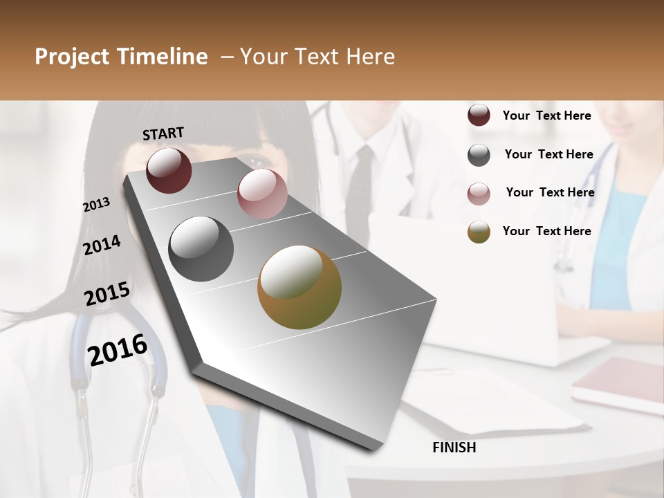 A Woman With A Stethoscope Sitting At A Table PowerPoint Template