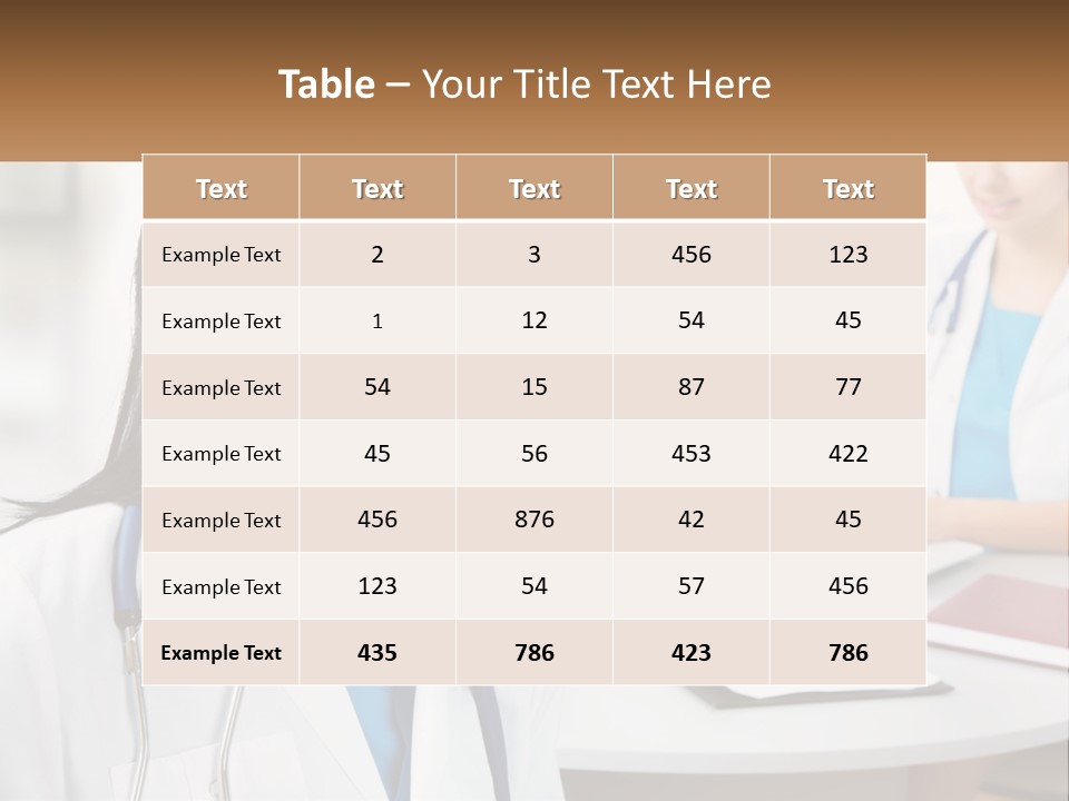 A Woman With A Stethoscope Sitting At A Table PowerPoint Template