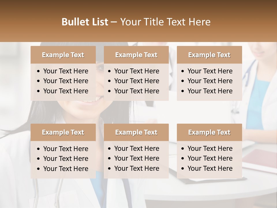 A Woman With A Stethoscope Sitting At A Table PowerPoint Template