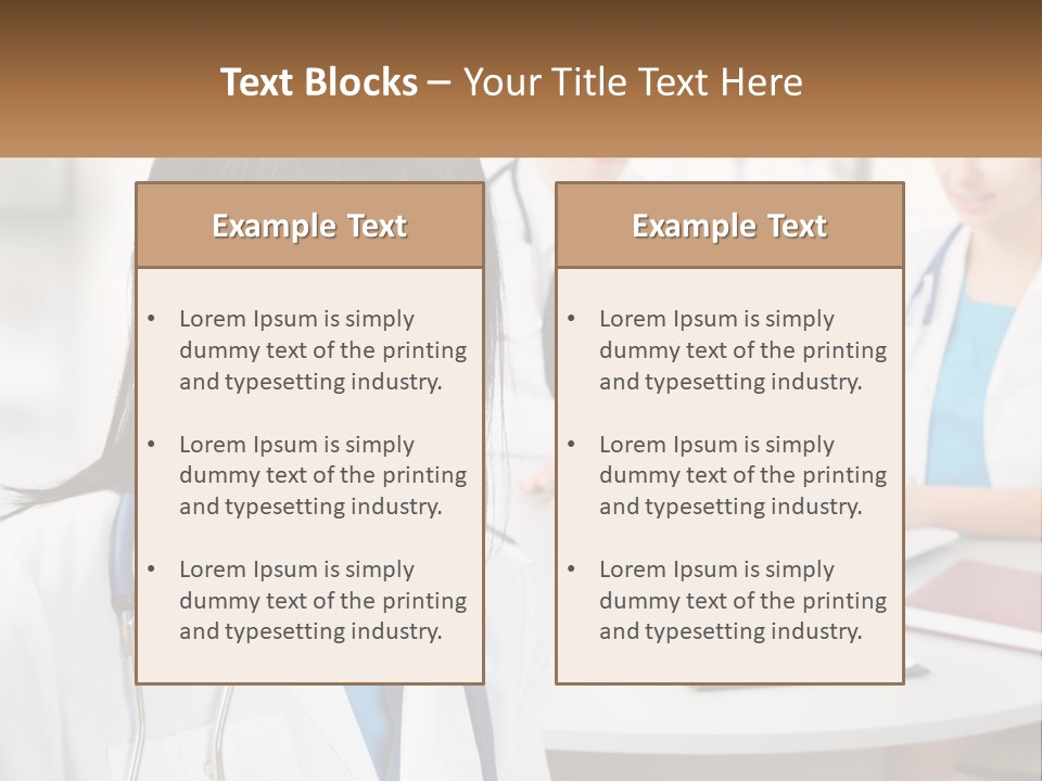 A Woman With A Stethoscope Sitting At A Table PowerPoint Template