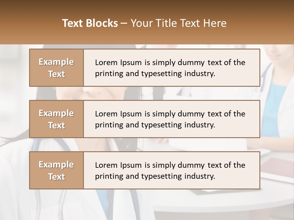 A Woman With A Stethoscope Sitting At A Table PowerPoint Template