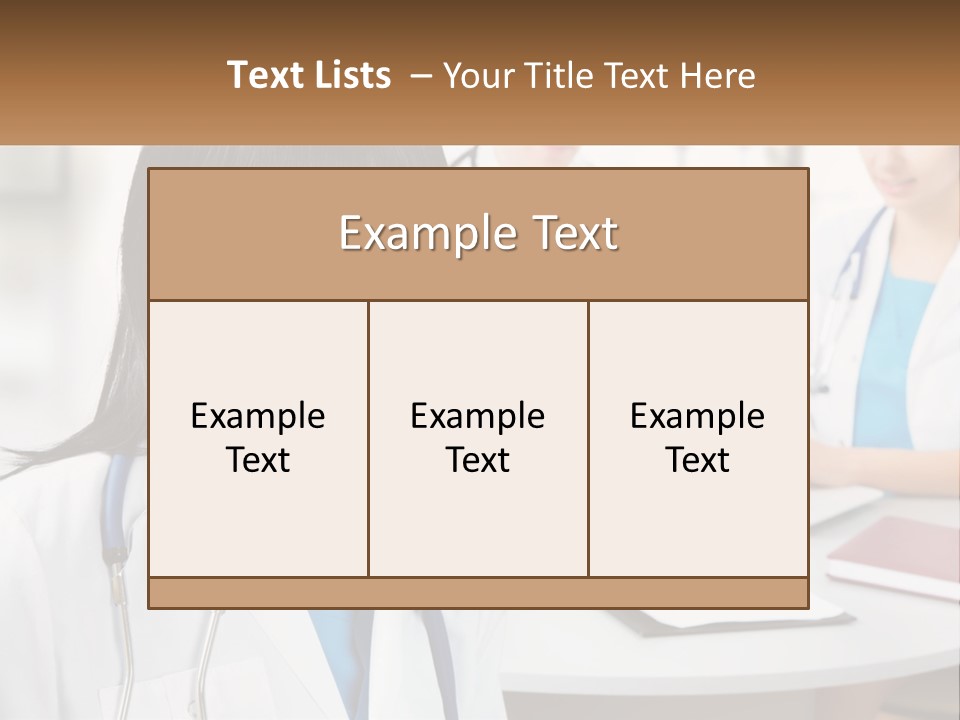 A Woman With A Stethoscope Sitting At A Table PowerPoint Template