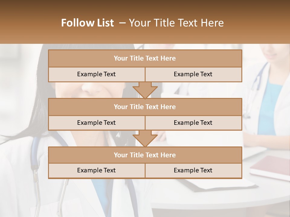A Woman With A Stethoscope Sitting At A Table PowerPoint Template