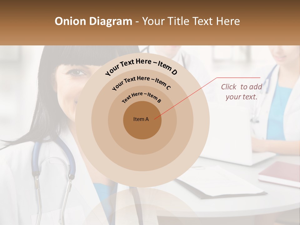 A Woman With A Stethoscope Sitting At A Table PowerPoint Template